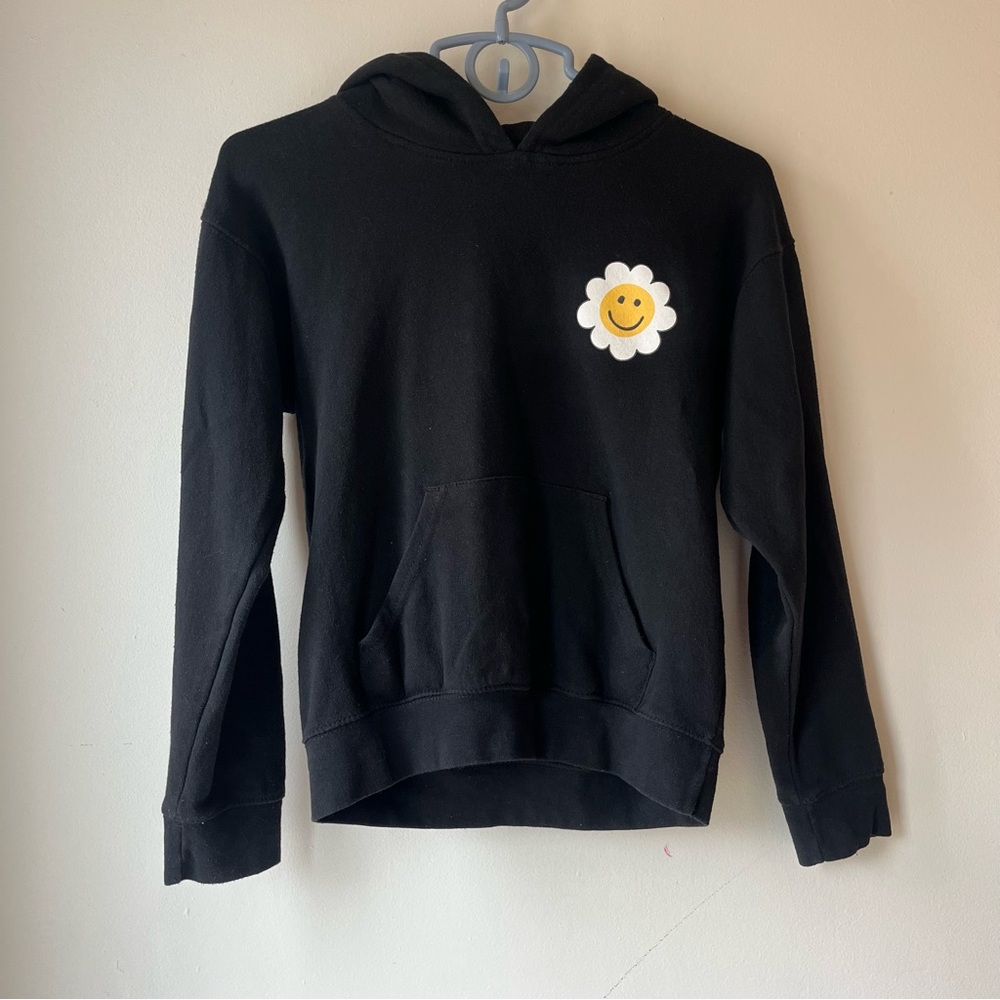 Pacific & Co One Of A Kind Hoodie Youth Large Black Graphic Smiley Cozy Winter